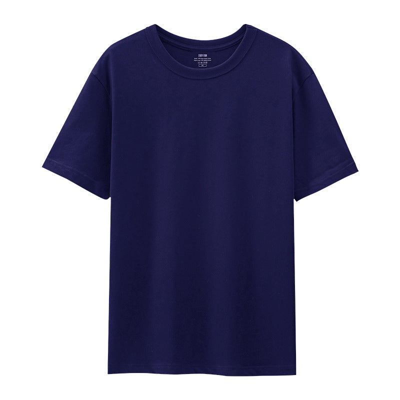 Light luxury 50 cool Xinjiang long cashmere pure cotton pima three needles ice silk all white T horse cotton men's short sleeve T-shirt