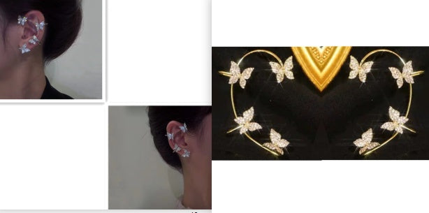 Fashion Earring Butterfly Ear Clip And Ear Hook