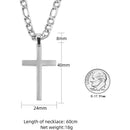 Stainless steel Cuban chain cross pendant necklace