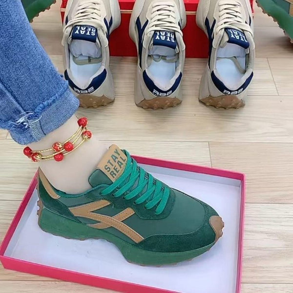 Women's spring ide thick casual leather student sneakers