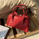 Minimalist bowling bag, genuine leather handbag, crossbody bag