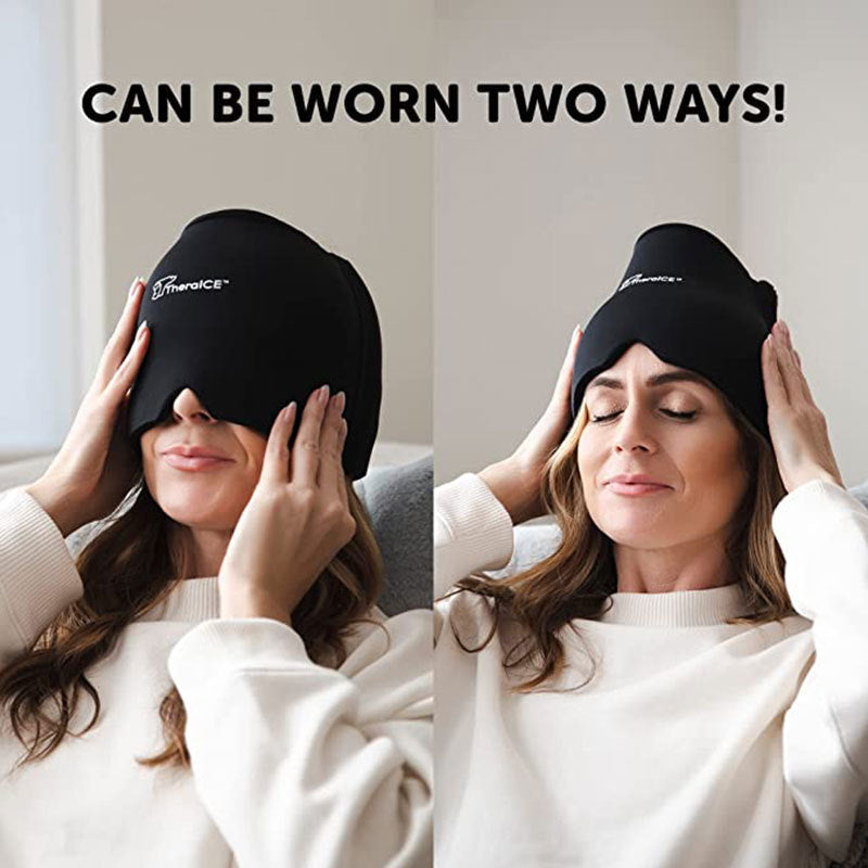 Solid gel cold compress head cover, cold and hot compress for cooling and relieving migraines