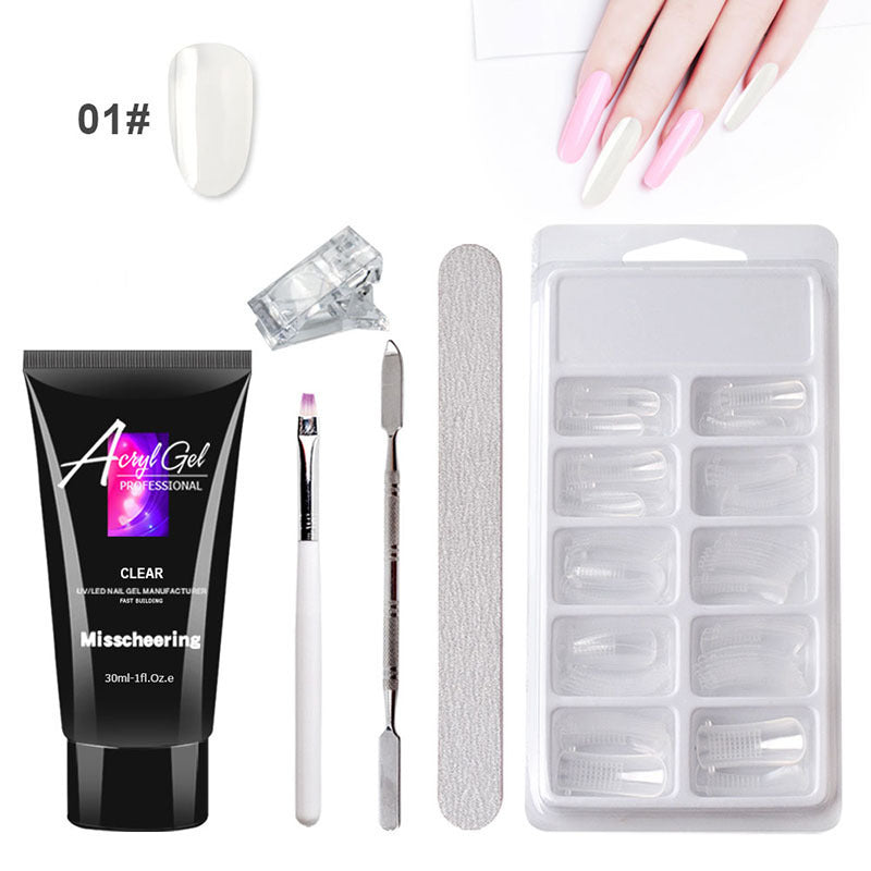 Painless Extension Nail Art Without Paper Holder Quick Model Painless Crystal Gel Set