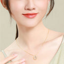 Warm edition heart folding necklace women's clavicle chain simple four-leaf clover deformable lucky grass love