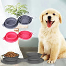 Rubber Foldable Double Pet Feeding Pets Supplies Dog Cat Bowls