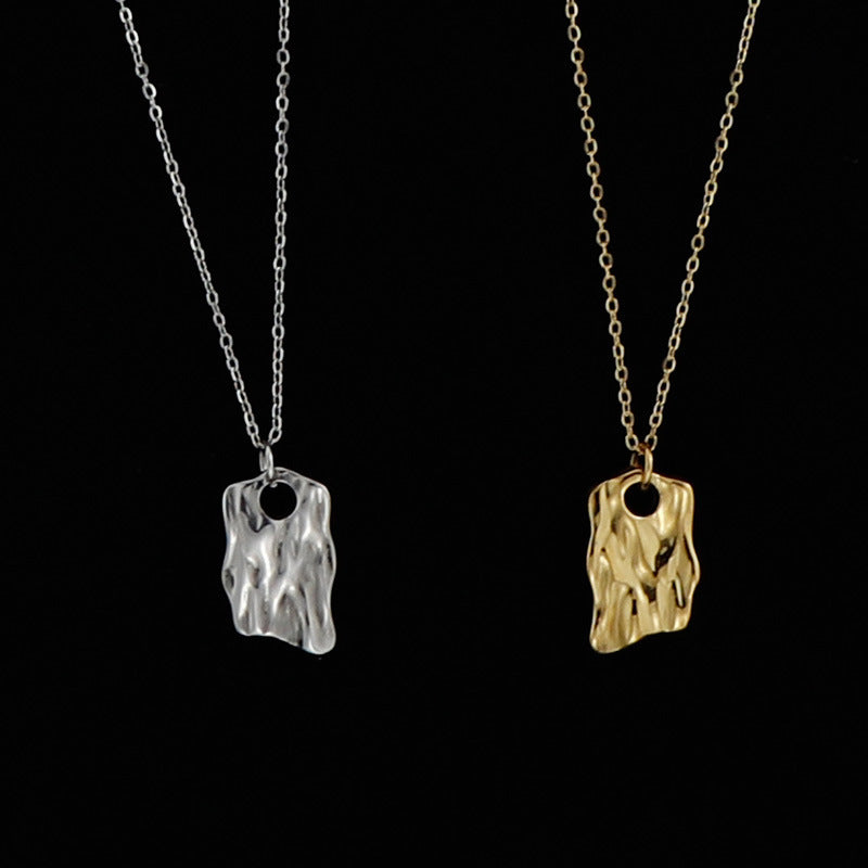 Original design, light luxury stainless steel 18K gold-plated necklace, niche high-end geometric shape