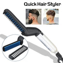 Men's Electric Hair Straightener Brush, Quick Beard Straightener Styler Comb Curler