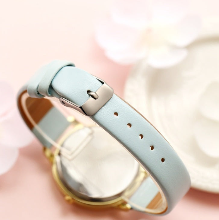 High Quality Quartz Fashion Leather Strap Rose Gold Women Wrist Watch Casual Love Heart