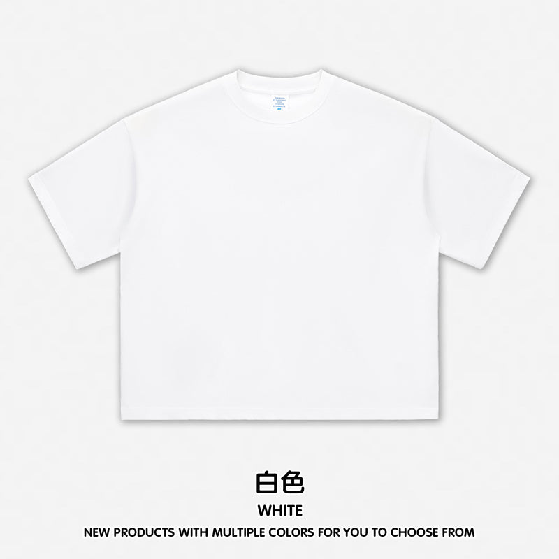 RS men Boxy square version 230G fashion cotton men short sleeve short wide T-shirt