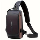 Men S Waterproof Motorcycle Chest Bag - Anti-Theft Shoulder Bag