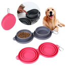 Rubber Foldable Double Pet Feeding Pets Supplies Dog Cat Bowls