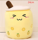 Cute Fruit Drink Plush Stuffed Soft Strawberry Milk Tea Plush Boba Tea Cup Toy Bubble Tea Pillow Cushion