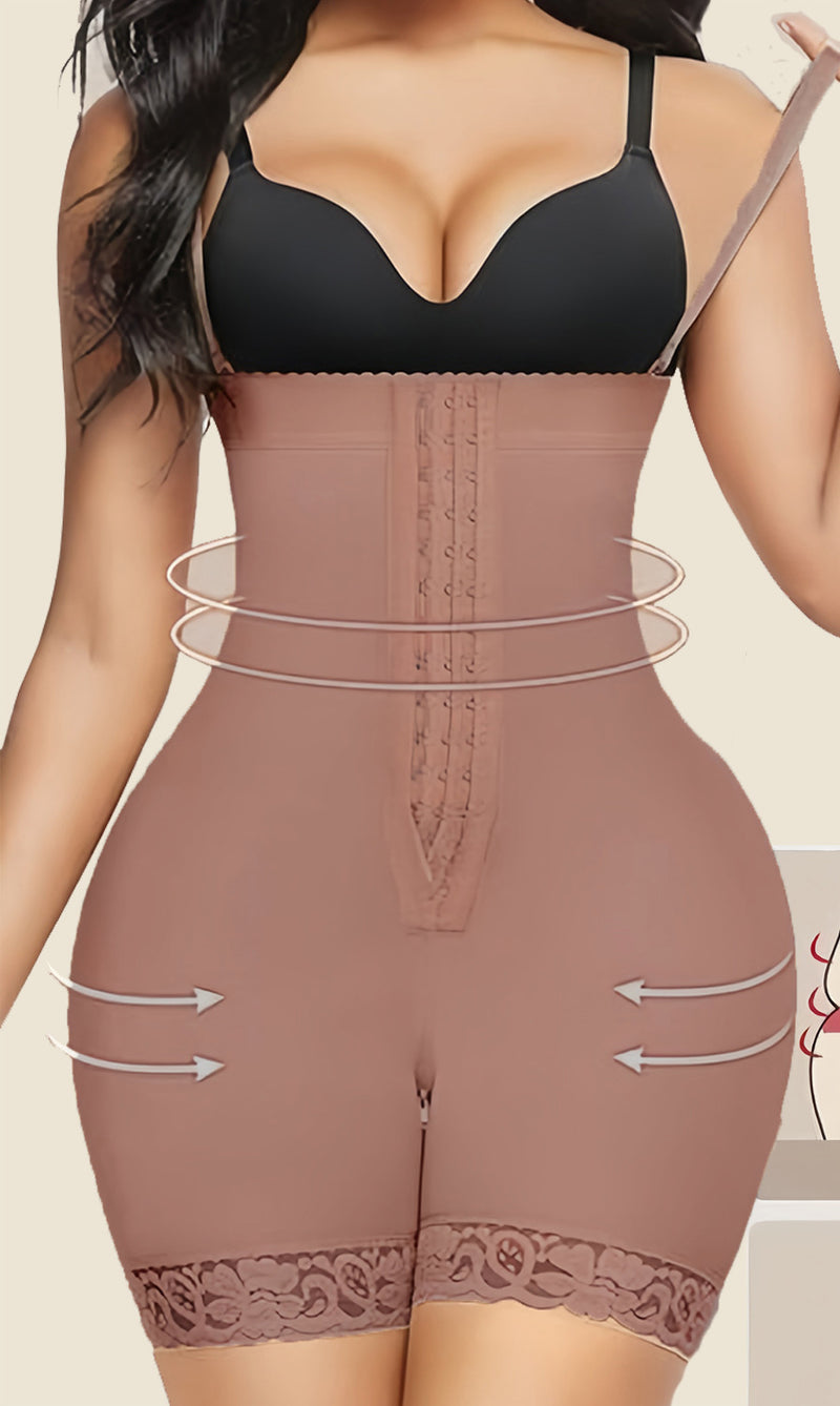 Adjustable seamless high waist body slimming crotch zipper waist lift pants Waist Shape-up jumpsuit