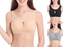 Plus Size Women Bra Ladies Cotton Quake-Proof Underwear Sleep Tops No Buckles No Wire Lingerie With Removable Padded