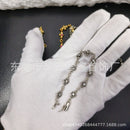 A simple antique golden cross-flower diamond-encrusted thin bracelet