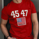 Flag Print Summer T-shirt Vintage 3D digital print round neck short sleeve men's wear