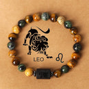 Fashionable natural stone beaded bracelets of the 12 zodiac signs, tiger's eye stone crystal bracelets and banges