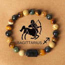 Fashionable natural stone beaded bracelets of the 12 zodiac signs, tiger's eye stone crystal bracelets and banges