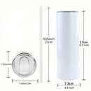 20oz Portable Sublimation Straight Tumbler Stainless Steel Skinny Tumbler With Straw Lid