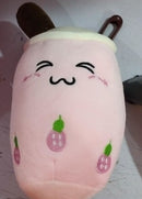 Cute Fruit Drink Plush Stuffed Soft Strawberry Milk Tea Plush Boba Tea Cup Toy Bubble Tea Pillow Cushion