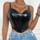 Foreign trade sexy leather strap vest hot girls temptation slim wild chest wrap