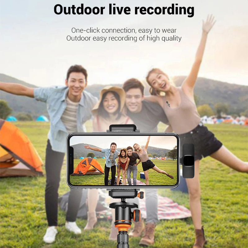 Wireless Lavalier Microphone Portable Audio Video Recording Mini Mic For I Phone Android