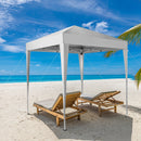 6.5x6.5ft White, No Surrounding Cloth, Folding Shed Oxford Cloth Sprayed Iron Pipe Portable