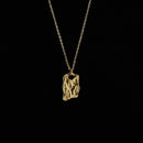 Original design, light luxury stainless steel 18K gold-plated necklace, niche high-end geometric shape