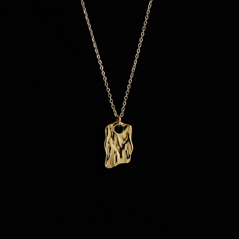Original design, light luxury stainless steel 18K gold-plated necklace, niche high-end geometric shape