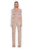 Solid color women's open-neck two-piece long-sleeved set