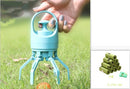 Portable Lightweight Dog Pooper Scooper With Built-in Poop Bag Dispenser Eight-claw Shovel