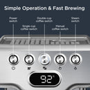 Geek Chef Espresso Machine, 20 Bar Espresso Machine With Milk Frothier For Latte,1.8L Water Tank, Stainless Steel