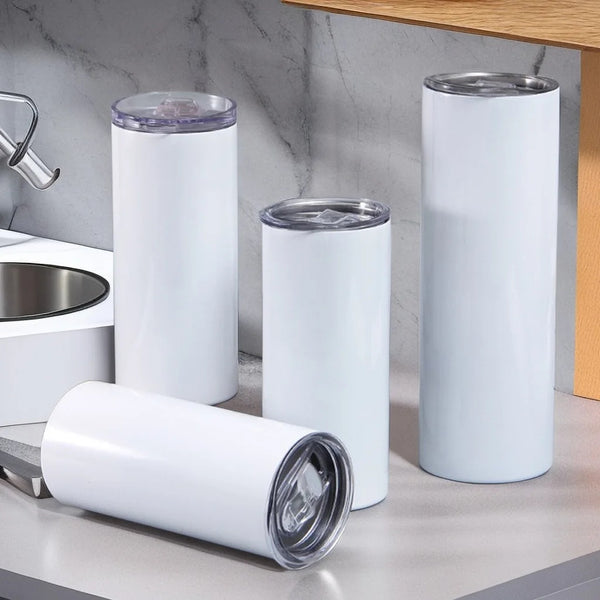 20oz Portable Sublimation Straight Tumbler Stainless Steel Skinny Tumbler With Straw Lid