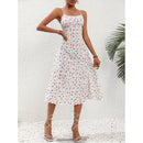 New Polka Dot Print Suspender Dress Summer Sexy Split Long Dresses For Women's Clothing