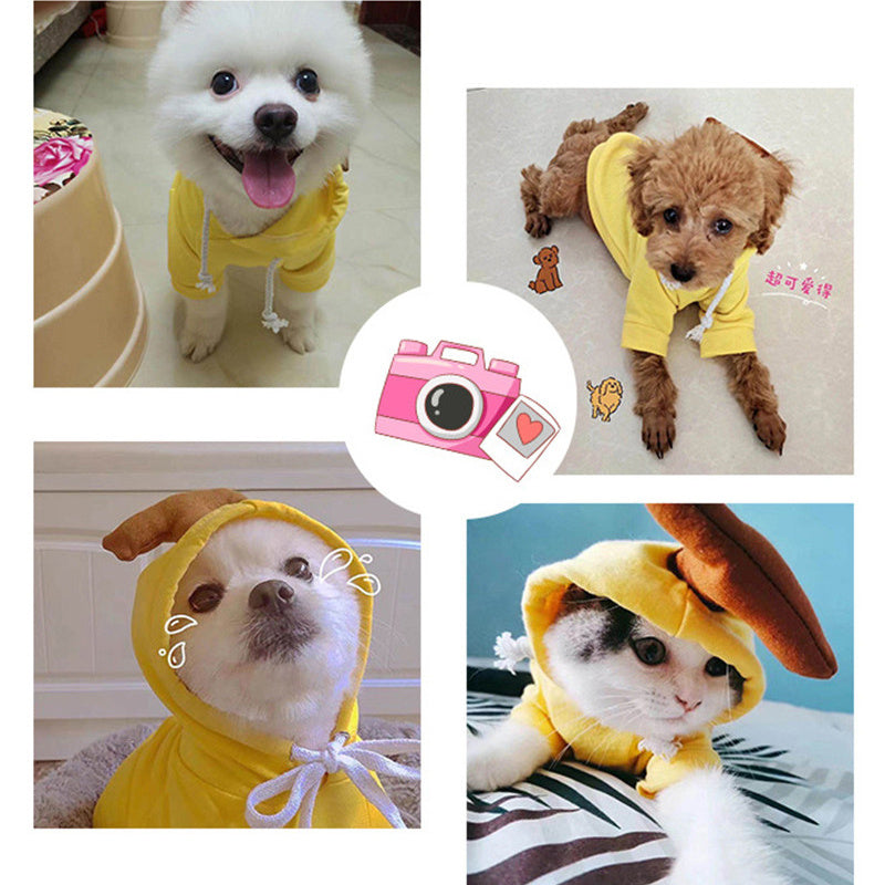 Cute Fruit Dog Clothes For Small Dogs Hoodies Winter Warm Fleece Pet Clothing Puppy Outfit