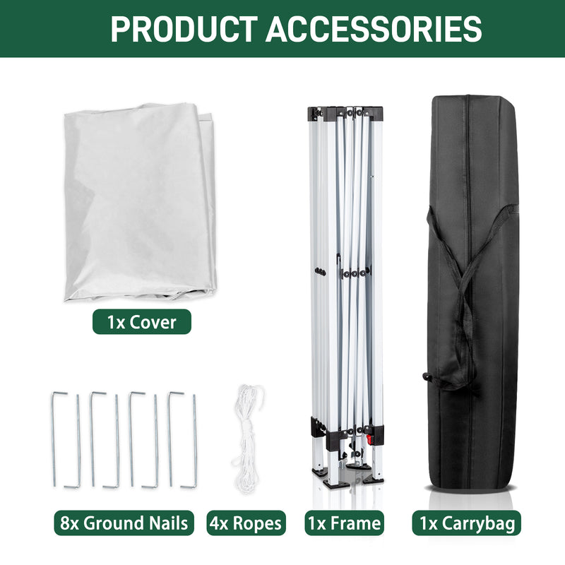 6.5x6.5ft White, No Surrounding Cloth, Folding Shed Oxford Cloth Sprayed Iron Pipe Portable