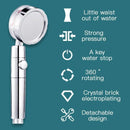 Propeller Driven Shower Head With Stop Button Cotton Filter Turbocharged High Pressure Hand-held Shower Nozzle