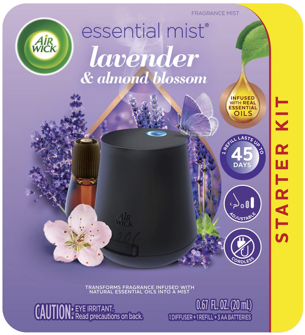 Air Wick Essential Mist Starter Kit (Diffuser + Refill), Lavender and