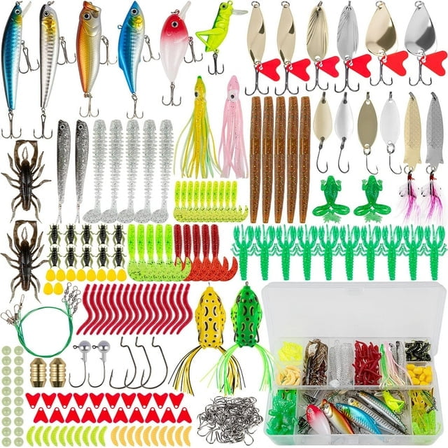 GOANDO Fishing Lures Kit for Freshwater Bait Tackle Kit for Bass Trout