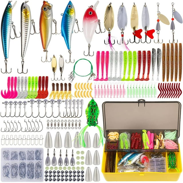 GOANDO Fishing Lures Kit for Freshwater Bait Tackle Kit for Bass Trout