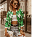 Winter Slim Long-sleeved Printed Short Jacket
