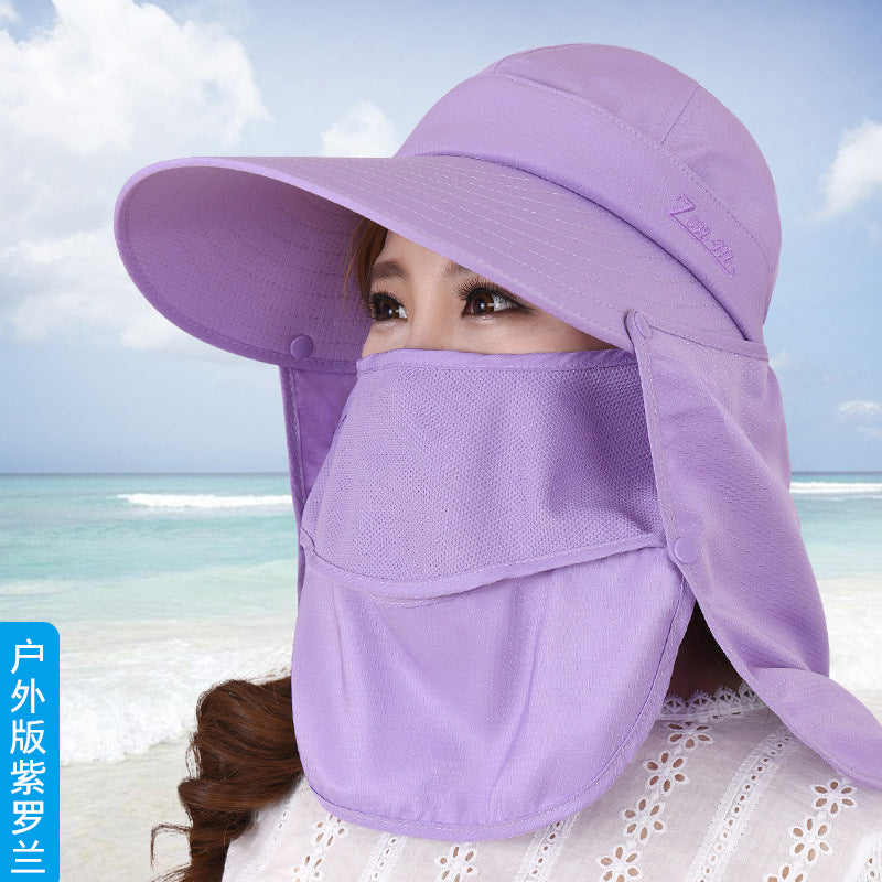 Sun protection hat women's summer face protection sun hat cover face anti-ultraviolet sun hat