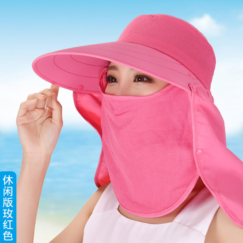 Sun protection hat women's summer face protection sun hat cover face anti-ultraviolet sun hat