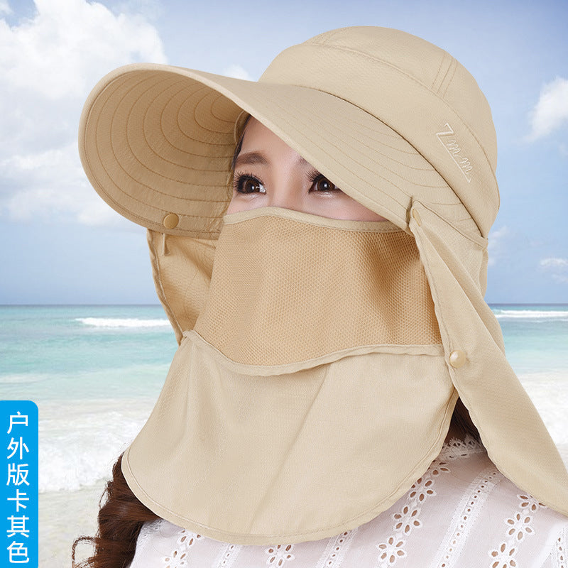 Sun protection hat women's summer face protection sun hat cover face anti-ultraviolet sun hat