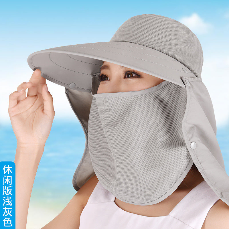 Sun protection hat women's summer face protection sun hat cover face anti-ultraviolet sun hat