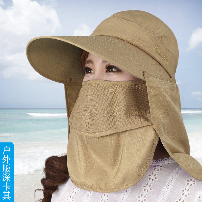 Sun protection hat women's summer face protection sun hat cover face anti-ultraviolet sun hat