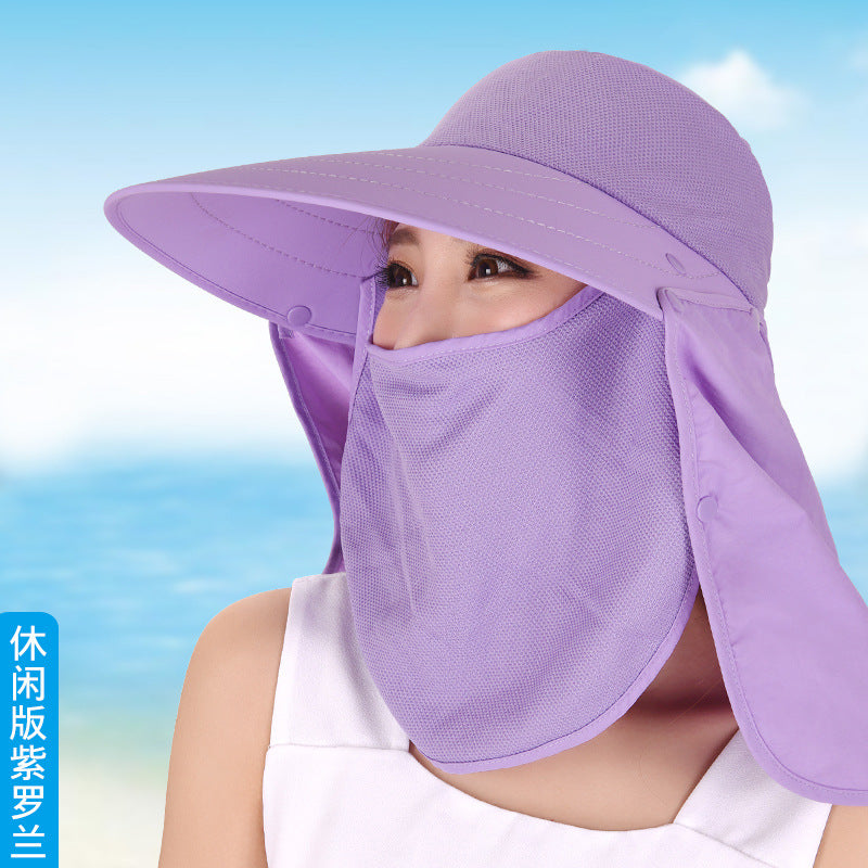 Sun protection hat women's summer face protection sun hat cover face anti-ultraviolet sun hat