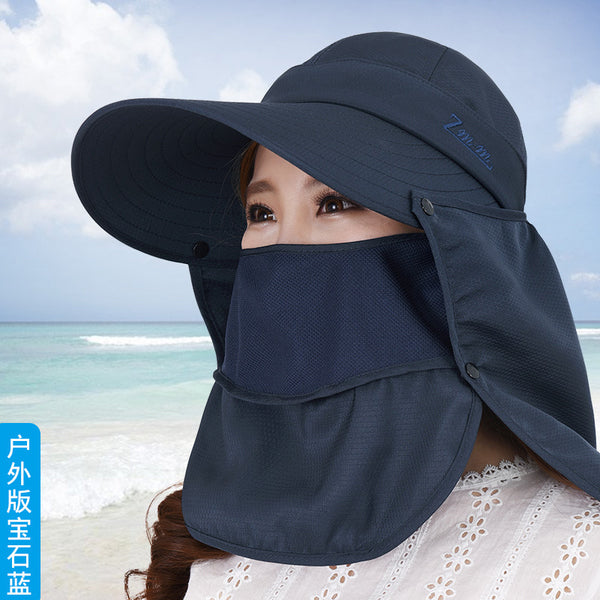 Sun protection hat women's summer face protection sun hat cover face anti-ultraviolet sun hat