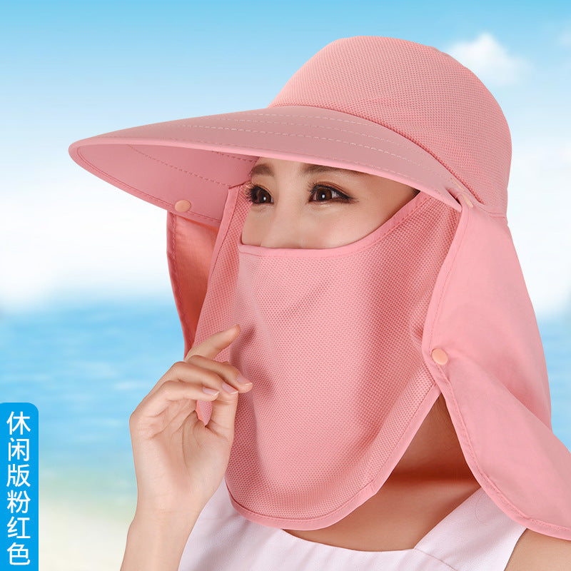 Sun protection hat women's summer face protection sun hat cover face anti-ultraviolet sun hat