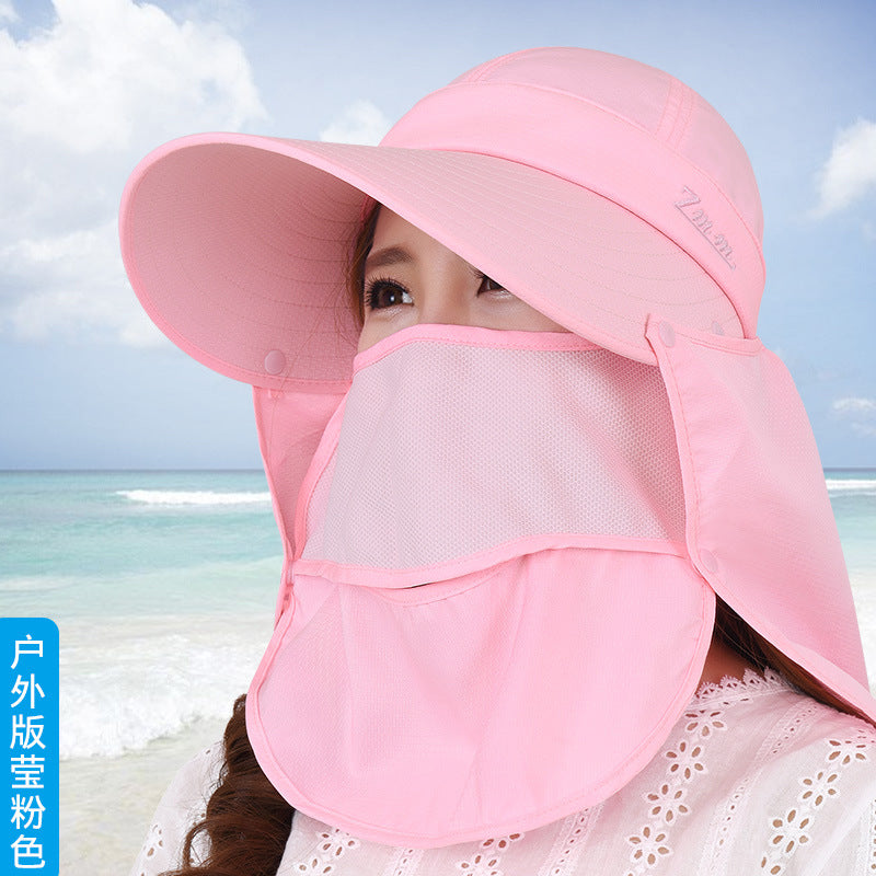 Sun protection hat women's summer face protection sun hat cover face anti-ultraviolet sun hat